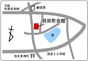 ルリビタキ巡回先地図（貝田町会館）