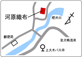 ルリビタキ巡回先地図（上大木河原織布前）