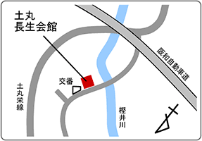 ルリビタキ巡回先地図（土丸長生会館）